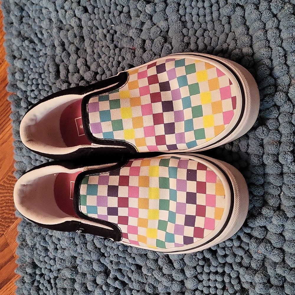 Rainbow checker vans